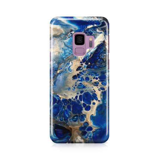 Abstract Golden Blue Paint Art Galaxy S9 Case
