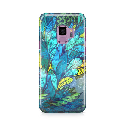 Colorful Art in Blue Galaxy S9 Case