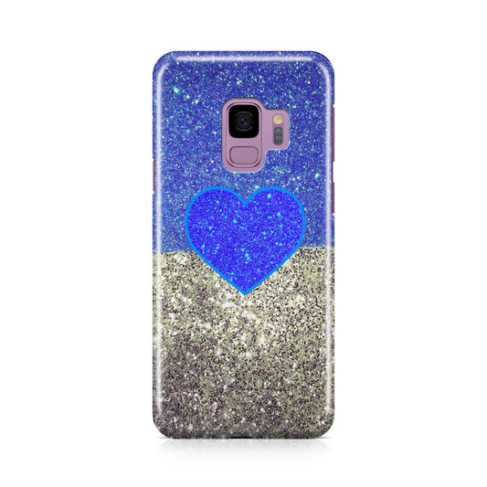 Love Glitter Blue and Grey Galaxy S9 Case