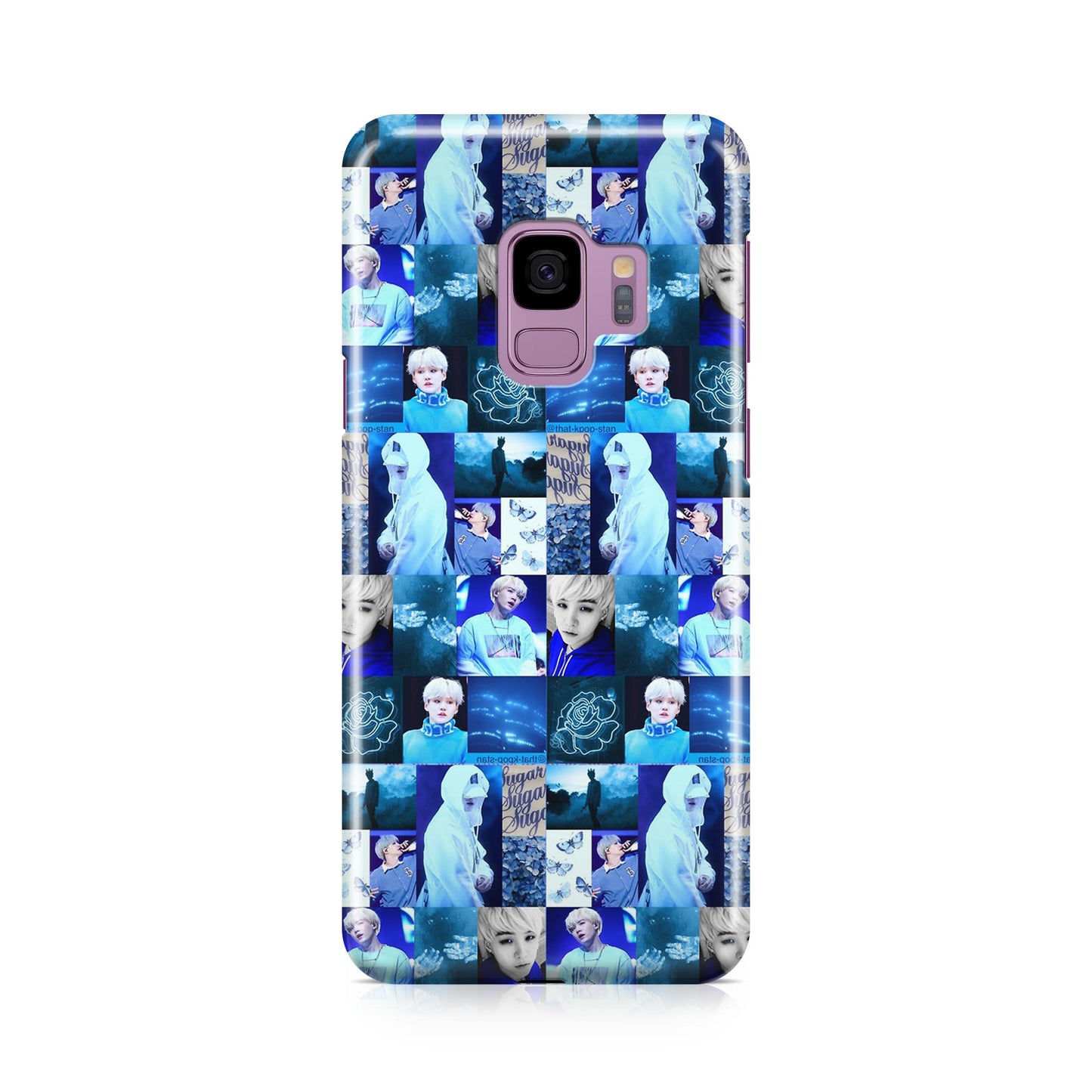 BTS Suga Blue Aesthetic Collage Galaxy S9 Case