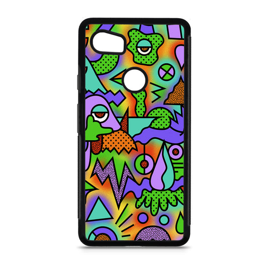 Abstract Colorful Doodle Art Google Pixel 2 XL Case