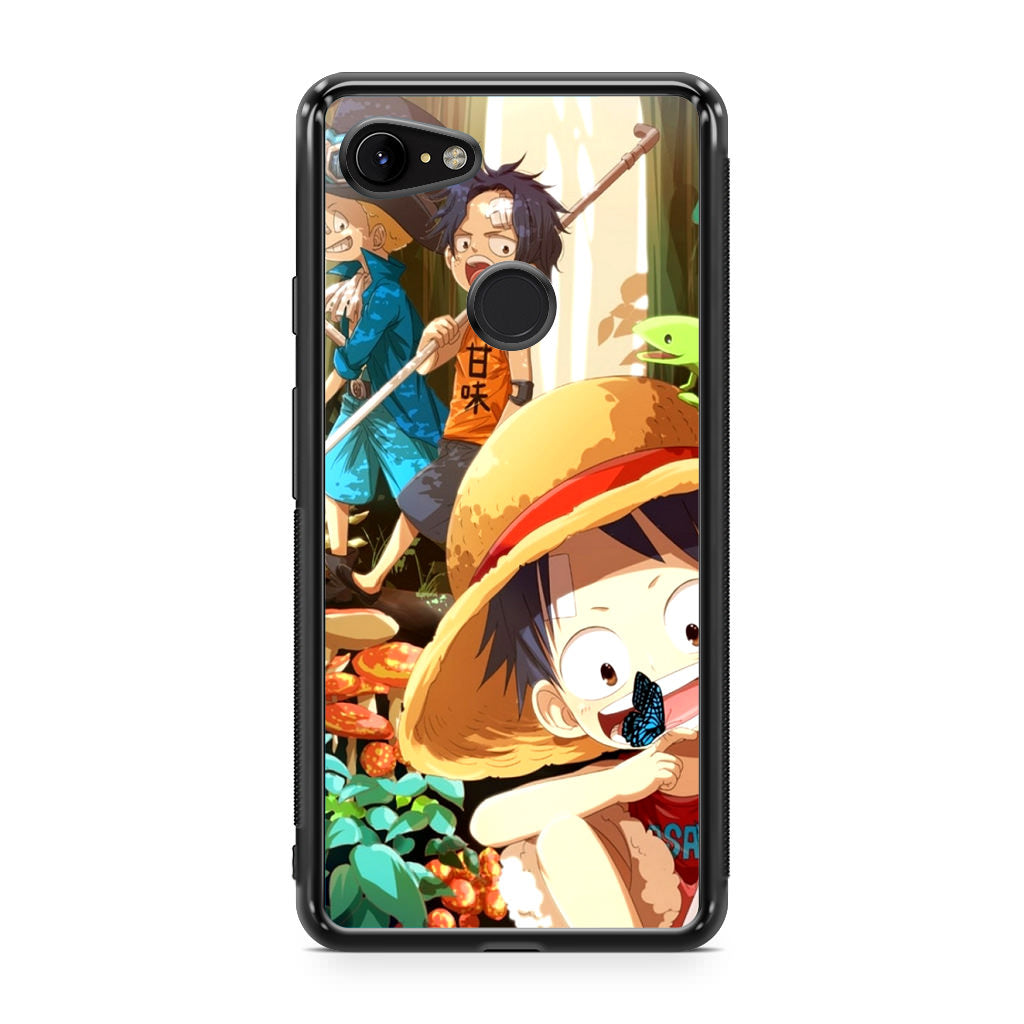 One Piece Little Sabo Ace Luffy Cute Google Pixel 3 / 3 XL / 3a / 3a XL Case