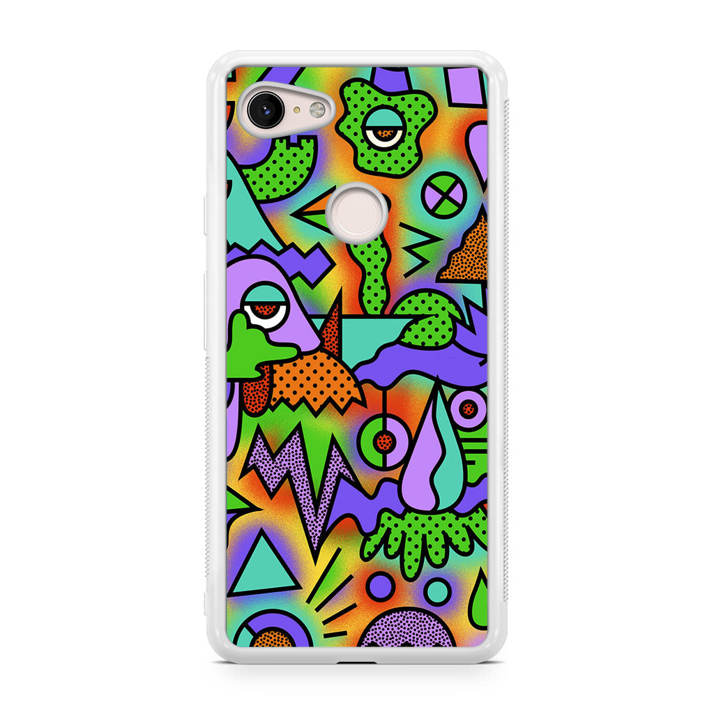 Abstract Colorful Doodle Art Google Pixel 3 / 3 XL / 3a / 3a XL Case