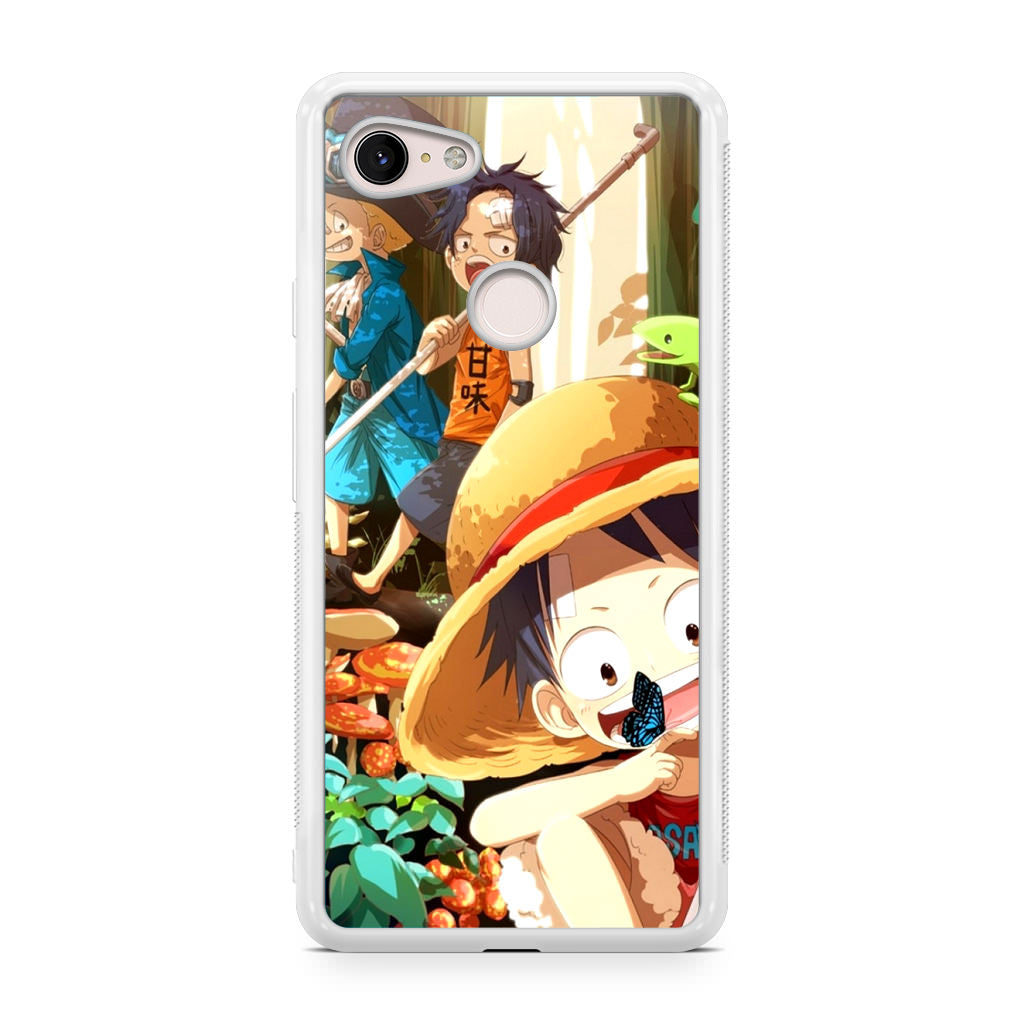 One Piece Little Sabo Ace Luffy Cute Google Pixel 3 / 3 XL / 3a / 3a XL Case