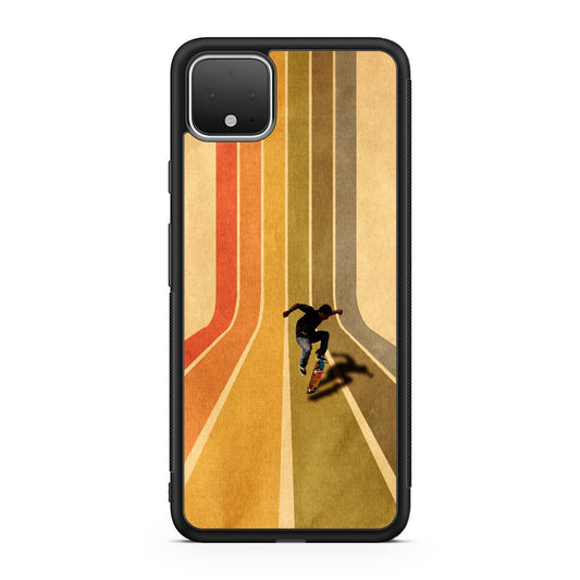 Vintage Skateboard On Colorful Stipe Google Pixel 4 / 4a / 4 XL Case