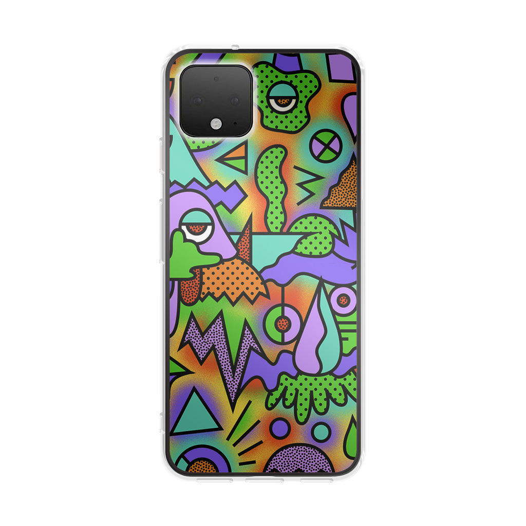 Abstract Colorful Doodle Art Google Pixel 4 / 4a / 4 XL Case