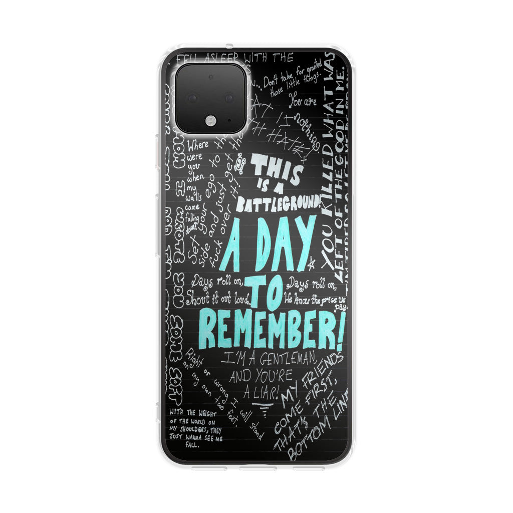 A Day To Remember Quote Google Pixel 4 / 4a / 4 XL Case