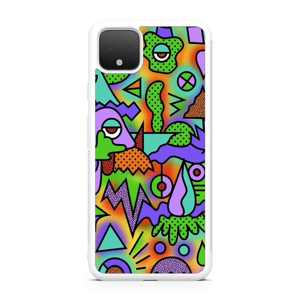 Abstract Colorful Doodle Art Google Pixel 4 / 4a / 4 XL Case