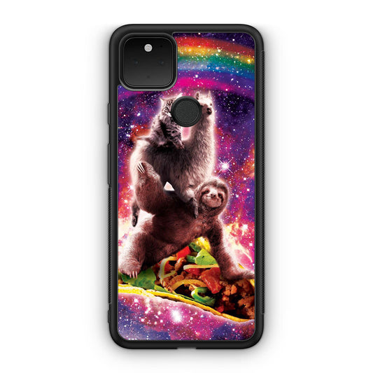 LLama Sloth And Cat Playing Together Google Pixel 5 Case