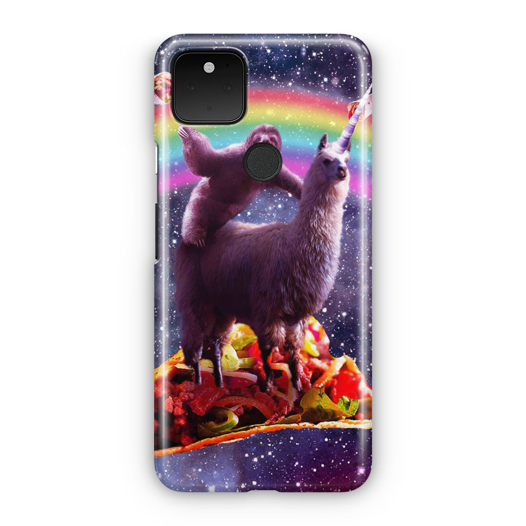LLama And Sloth On Space Google Pixel 5 Case