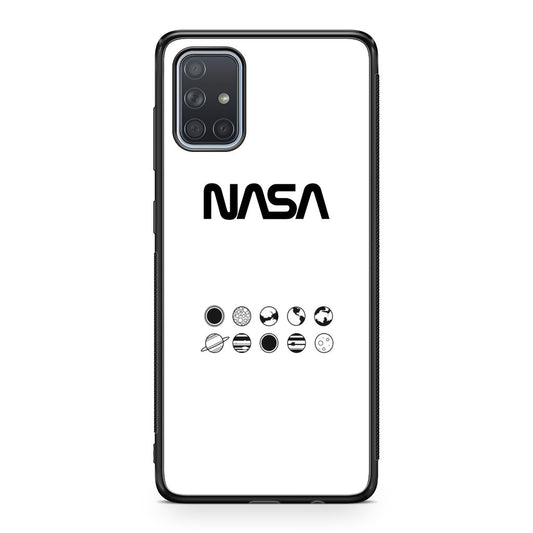 NASA Minimalist White Galaxy A51 / A71 Case