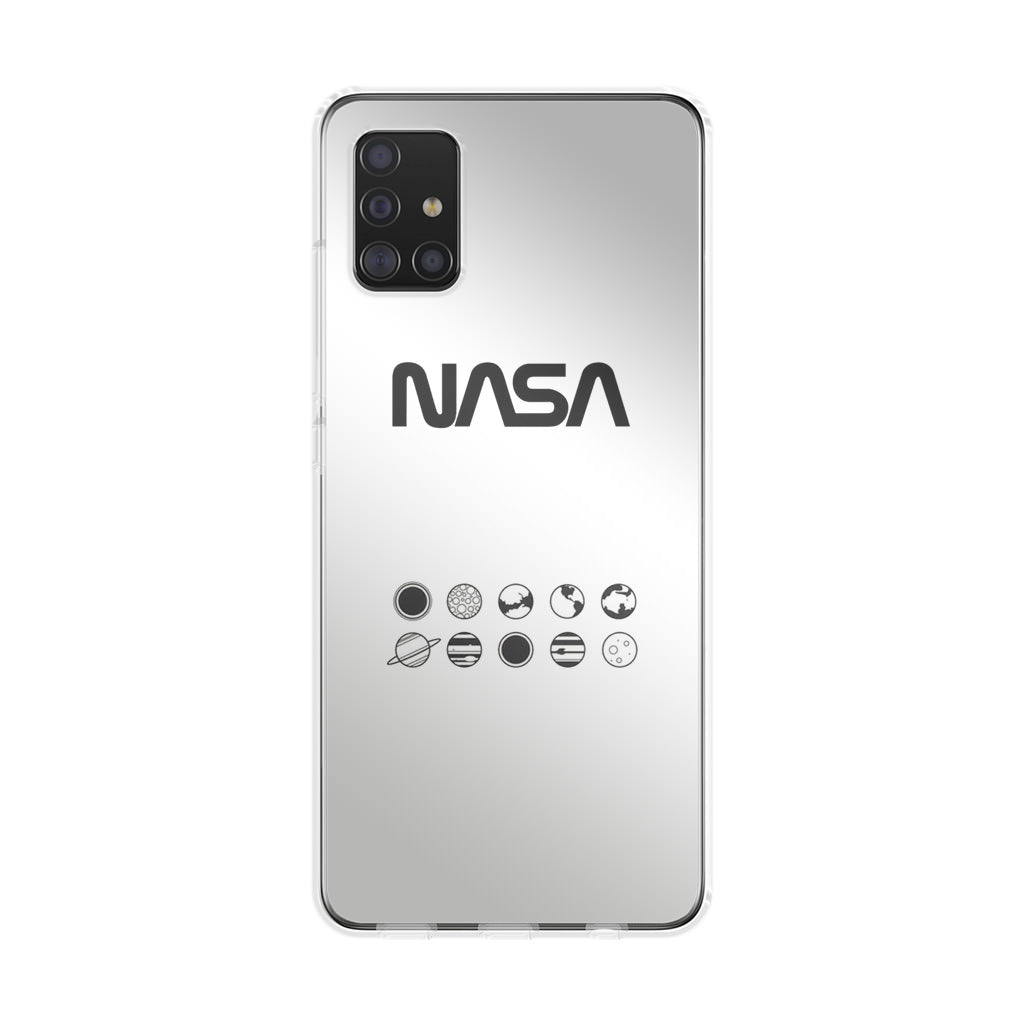 NASA Minimalist White Galaxy A51 / A71 Case