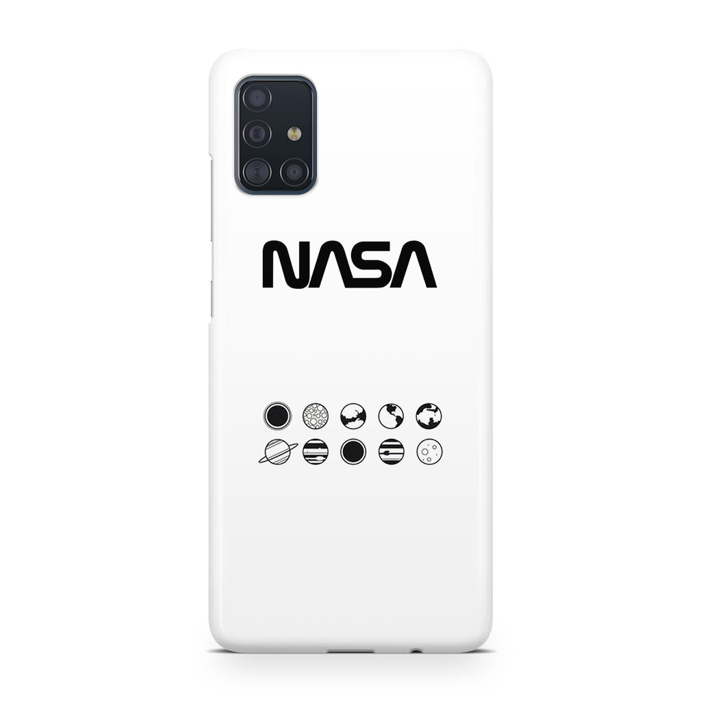 NASA Minimalist White Galaxy A51 / A71 Case