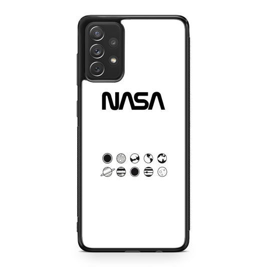NASA Minimalist White Galaxy A23 5G Case