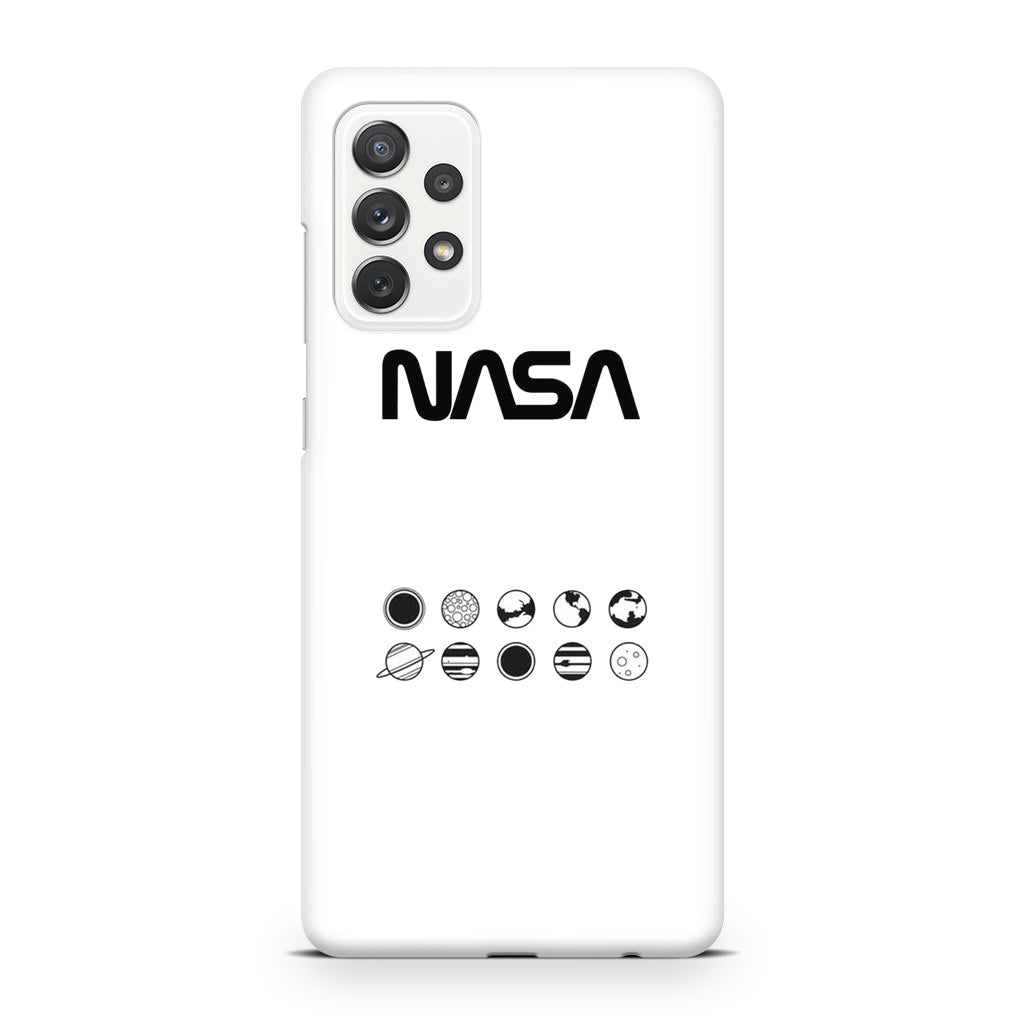 NASA Minimalist White Galaxy A23 5G Case