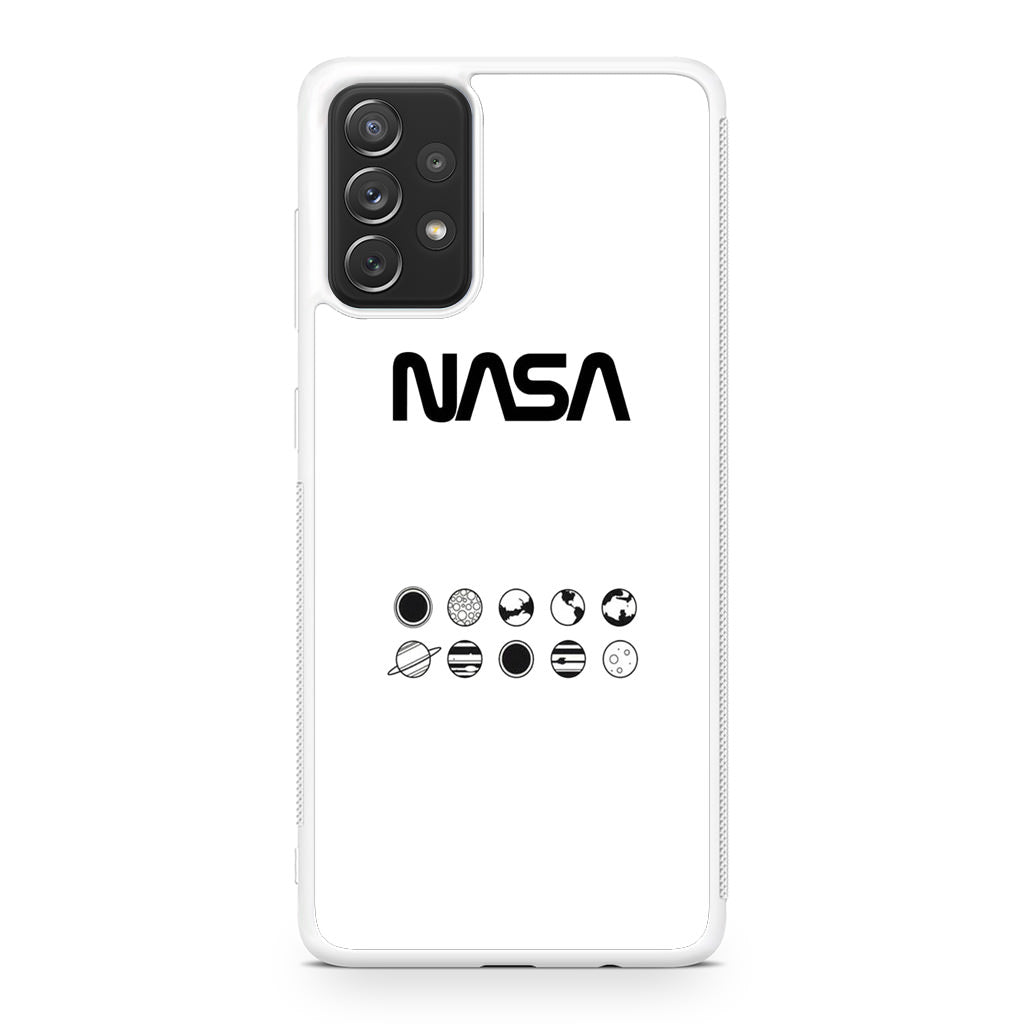 NASA Minimalist White Galaxy A23 5G Case