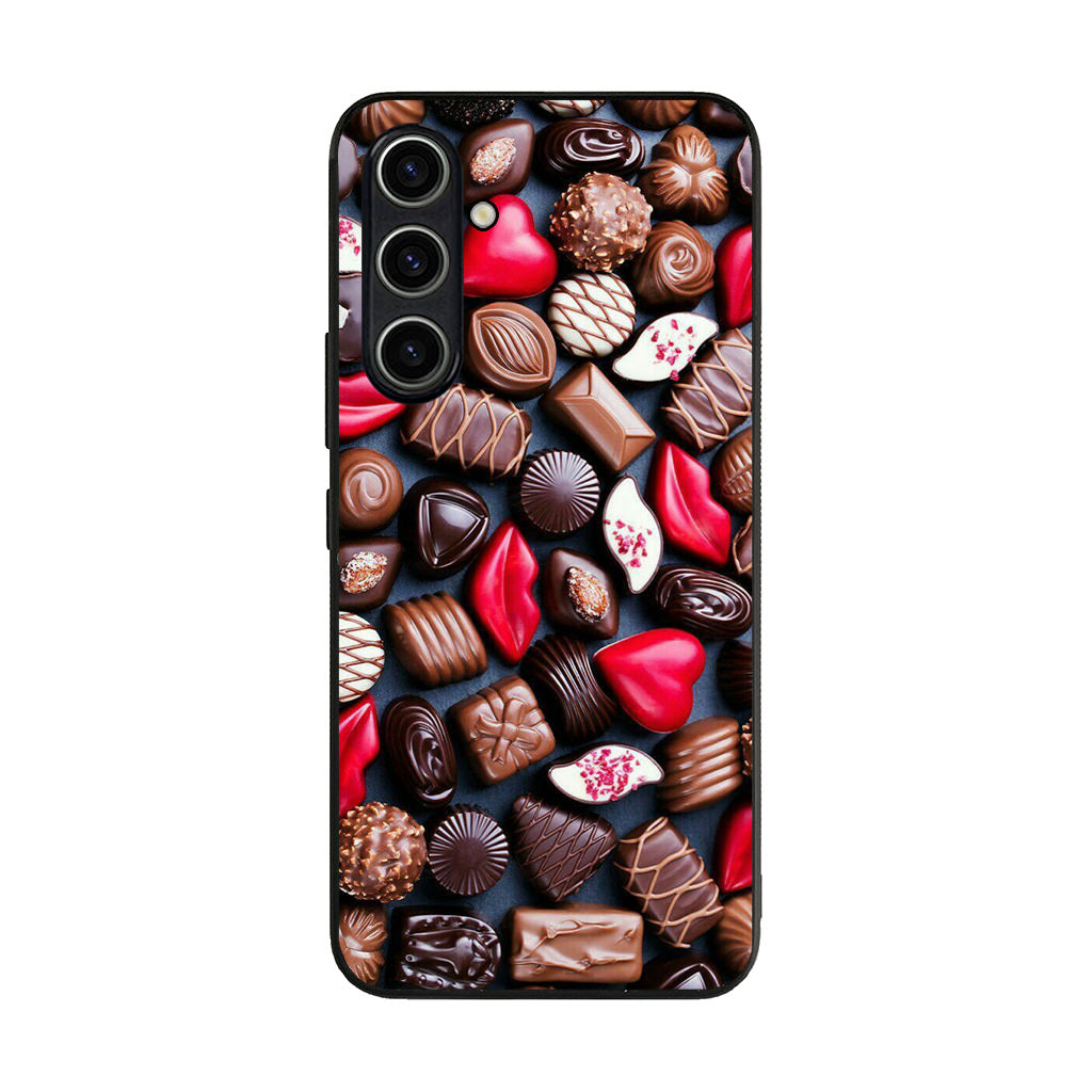 I Love Choco Pattern Samsung Galaxy S23 FE Case
