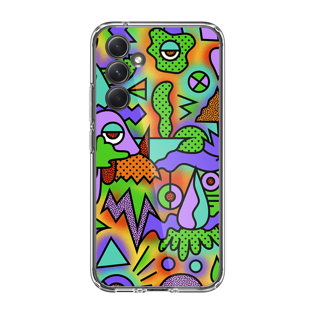 Abstract Colorful Doodle Art Samsung Galaxy A54 5G Case