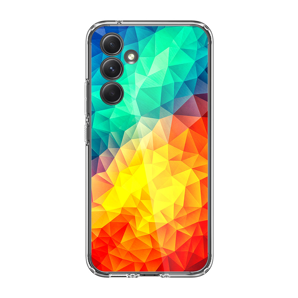 Abstract Multicolor Cubism Painting Samsung Galaxy A54 5G Case