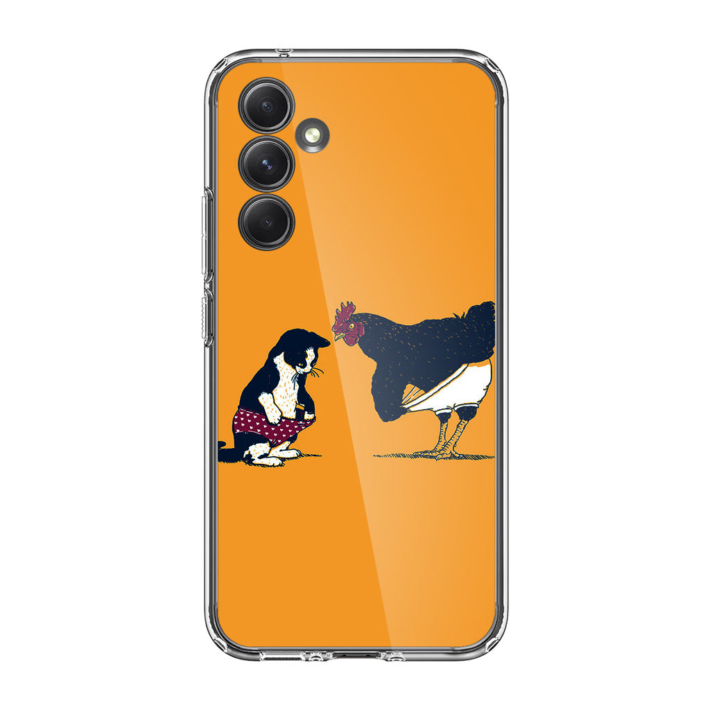 Cat Chicken Yellow Underwear Cute Samsung Galaxy A54 5G Case