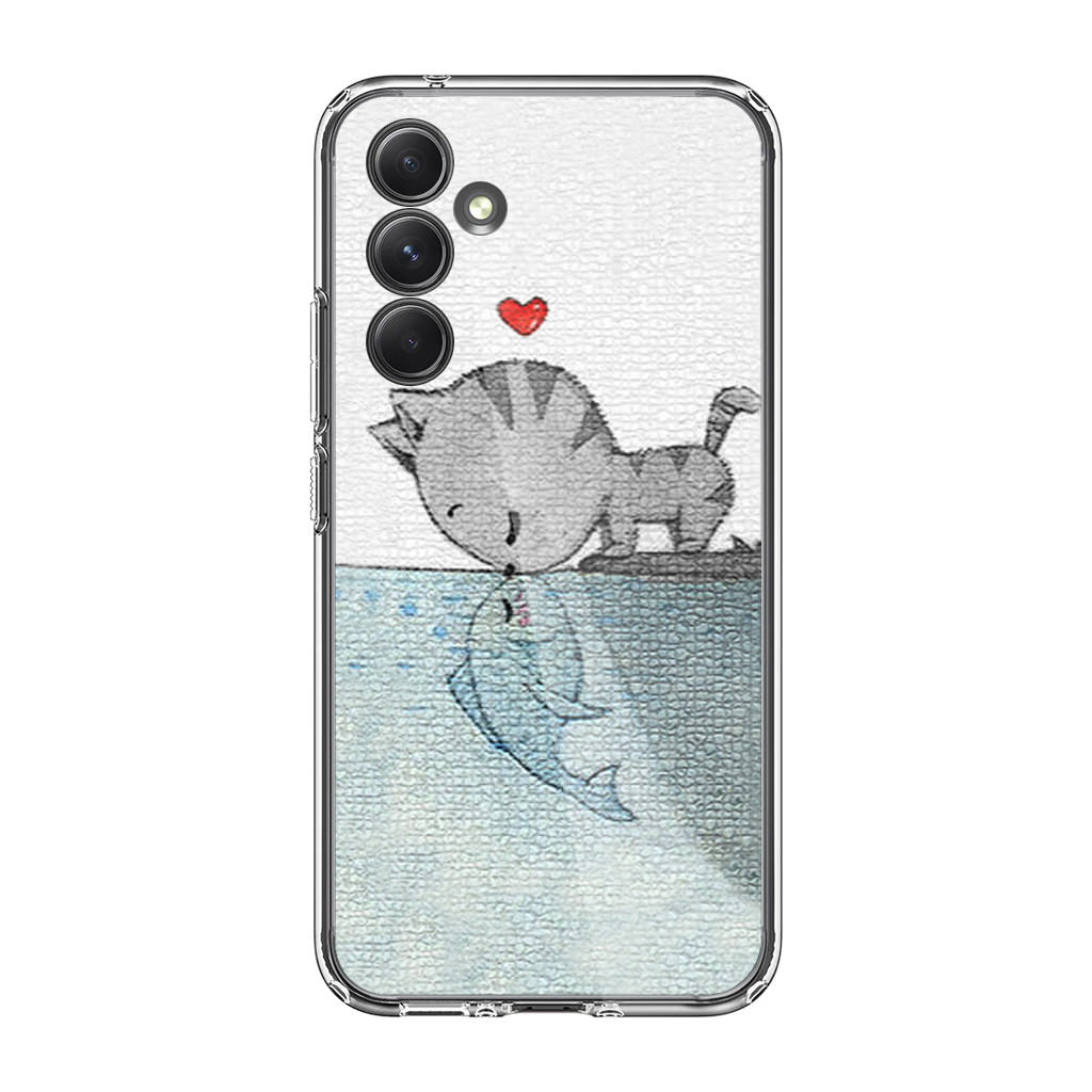 Cat Fish Kisses Samsung Galaxy A54 5G Case