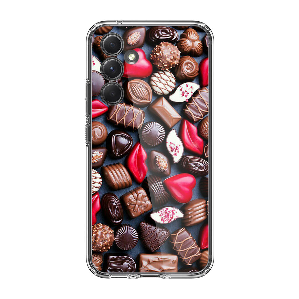 I Love Choco Pattern Samsung Galaxy A54 5G Case