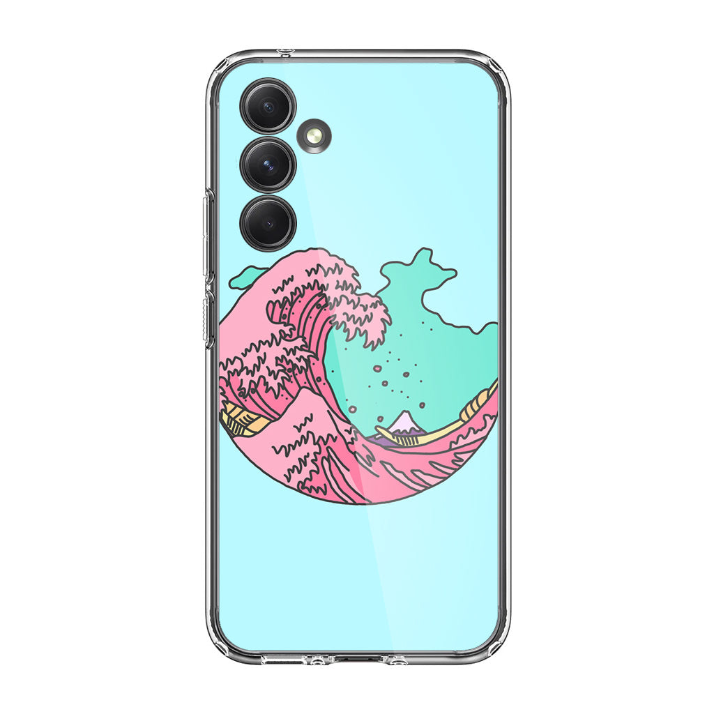 Japanese Pastel Wave Samsung Galaxy A54 5G Case