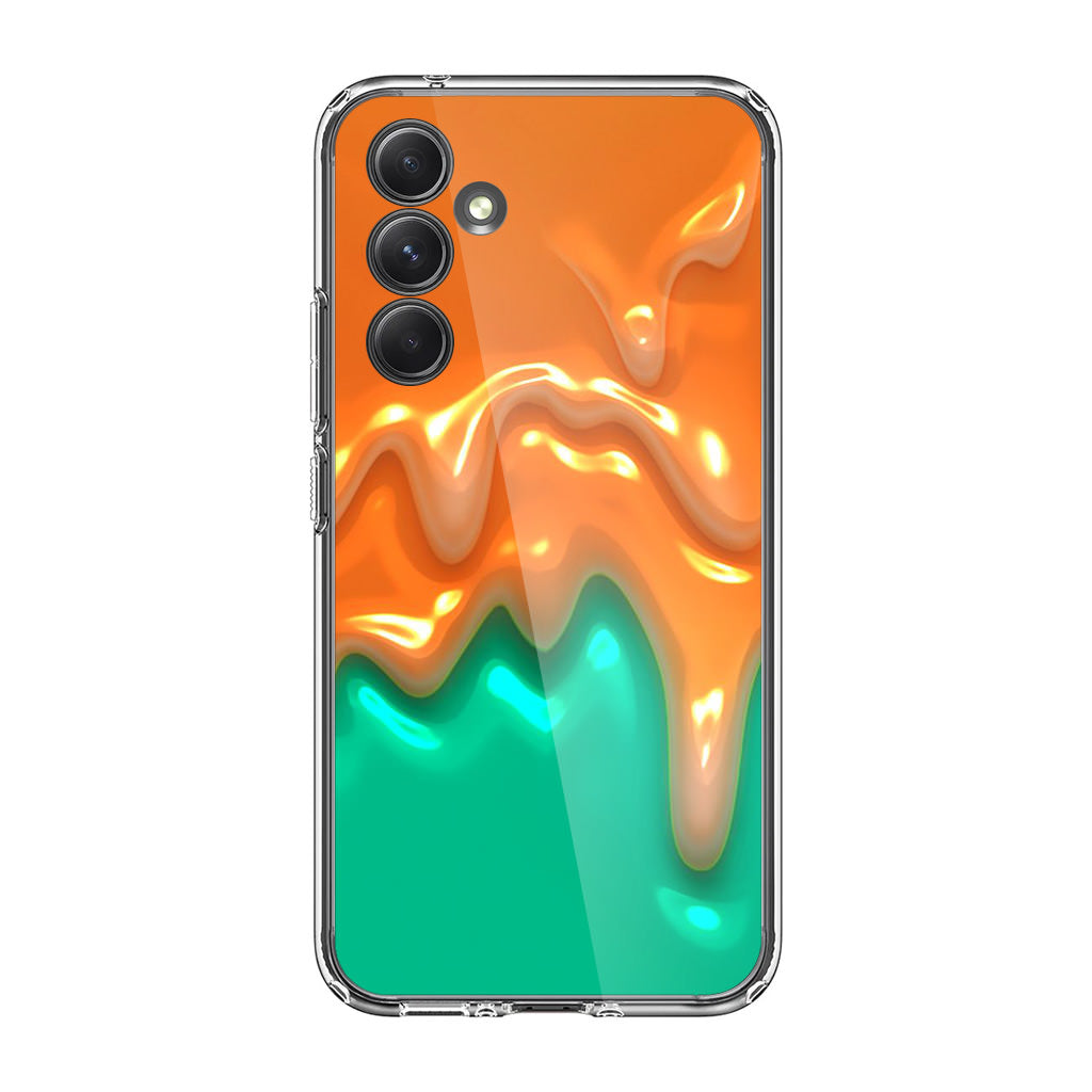 Orange Paint Dripping Samsung Galaxy S23 FE Case