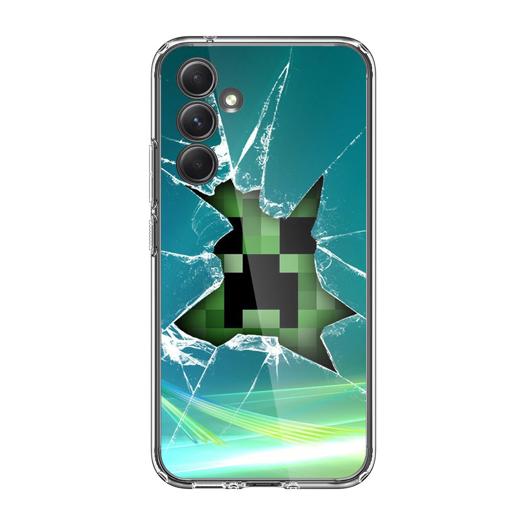 Creeper Glass Broken Green Samsung Galaxy A54 5G Case