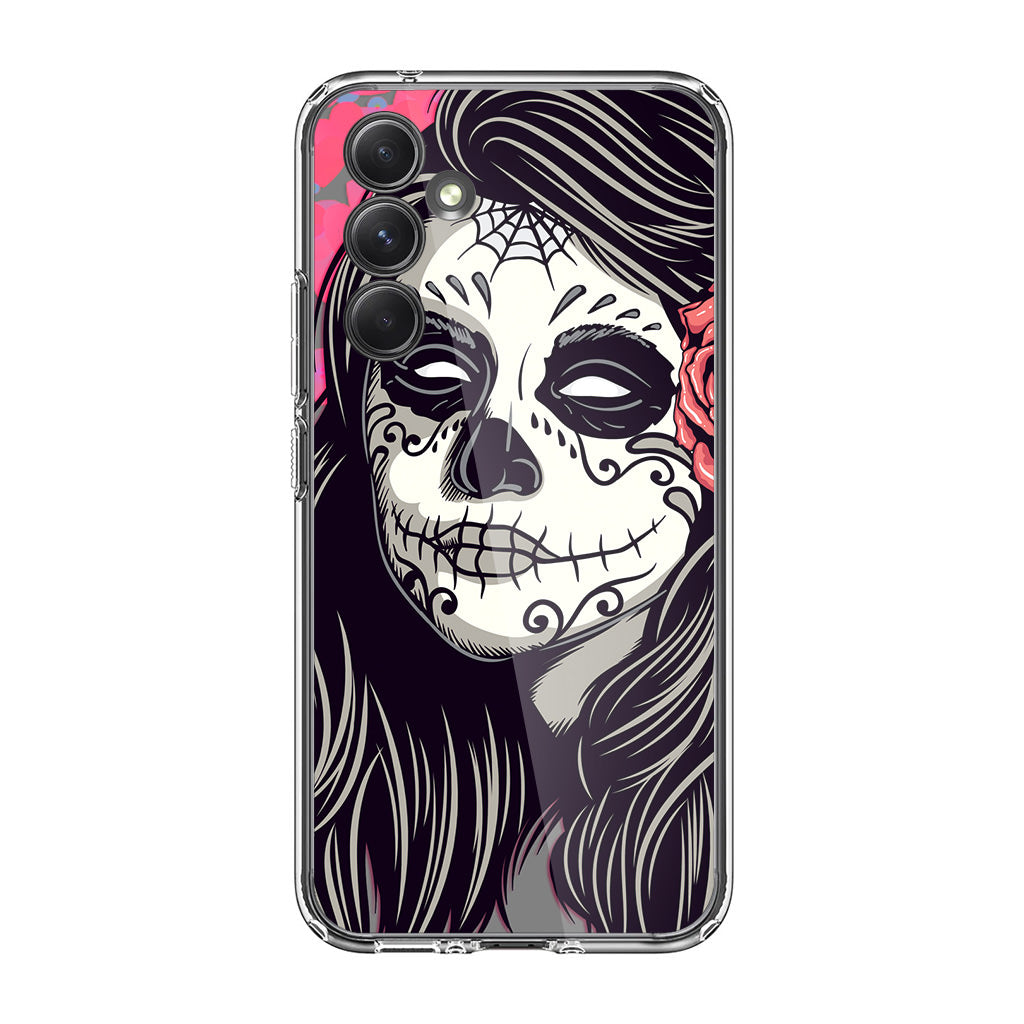 Girl Skull Flower Samsung Galaxy A54 5G Case