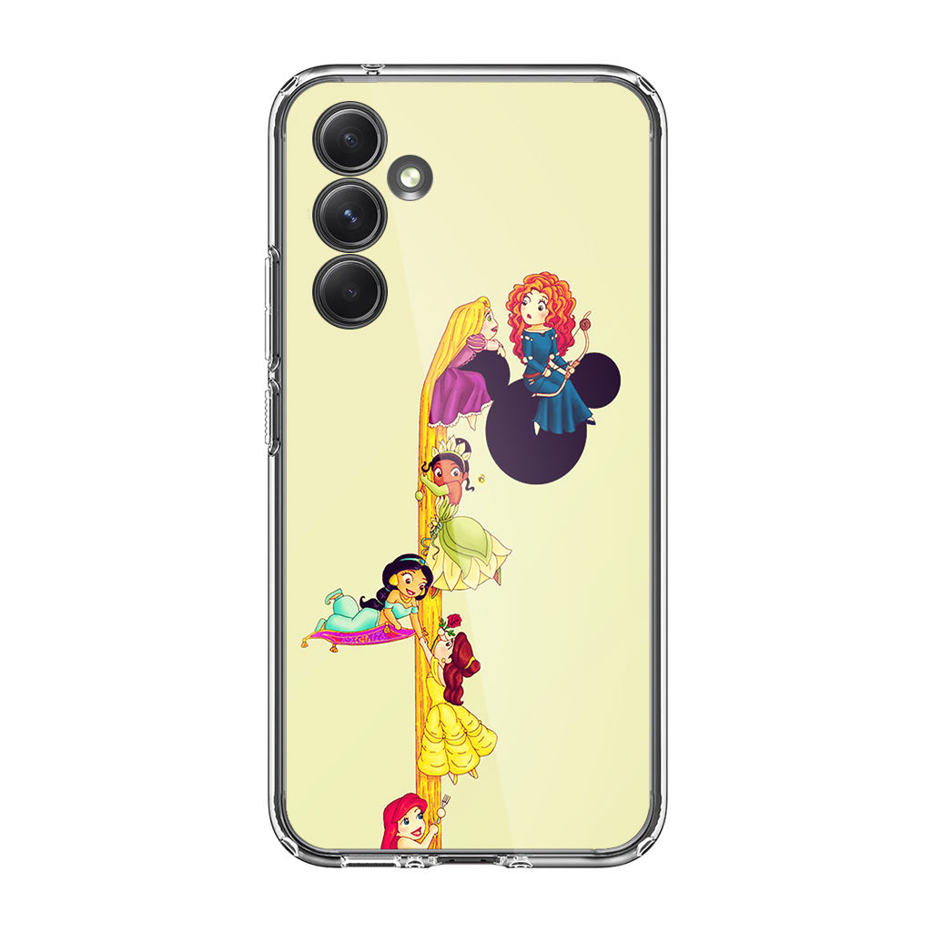 Princesses Climbing Rapunzel's Hair Samsung Galaxy A54 5G Case