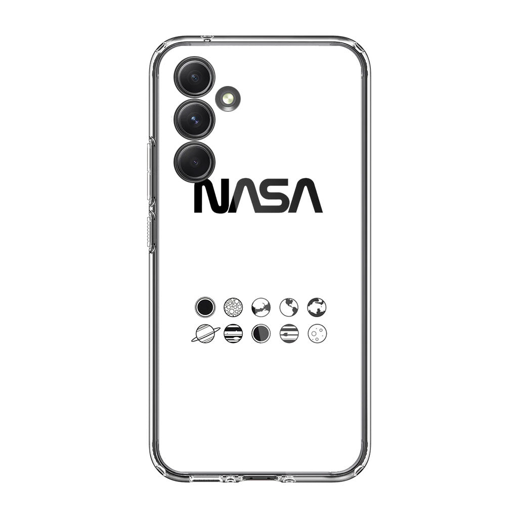 NASA Minimalist White Samsung Galaxy A54 5G Case