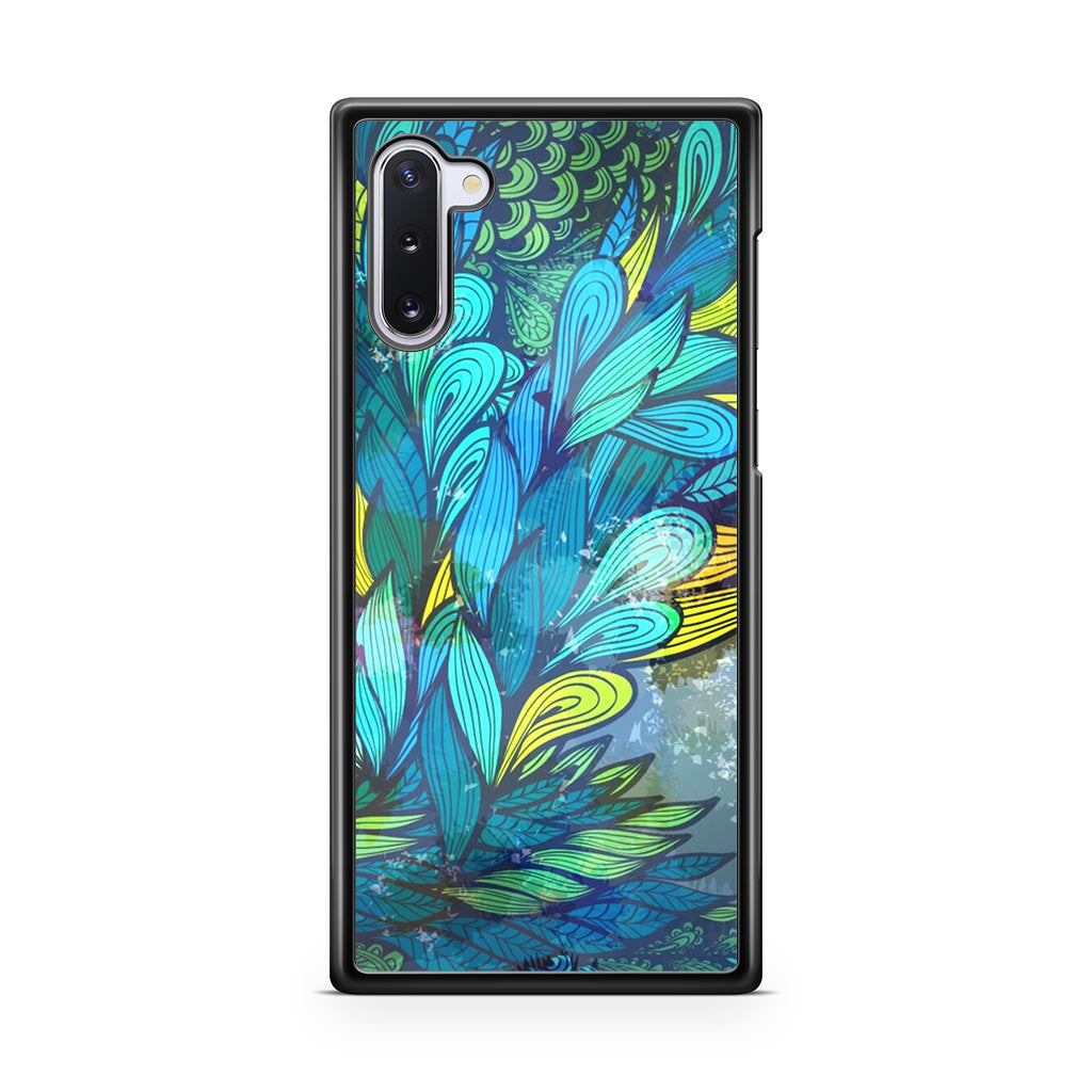 Colorful Art in Blue Galaxy Note 10 Case