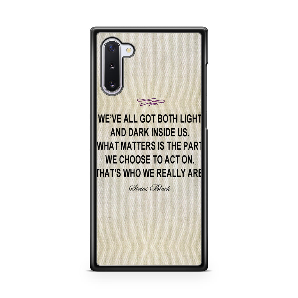 Sirius Black Quote Galaxy Note 10 Case