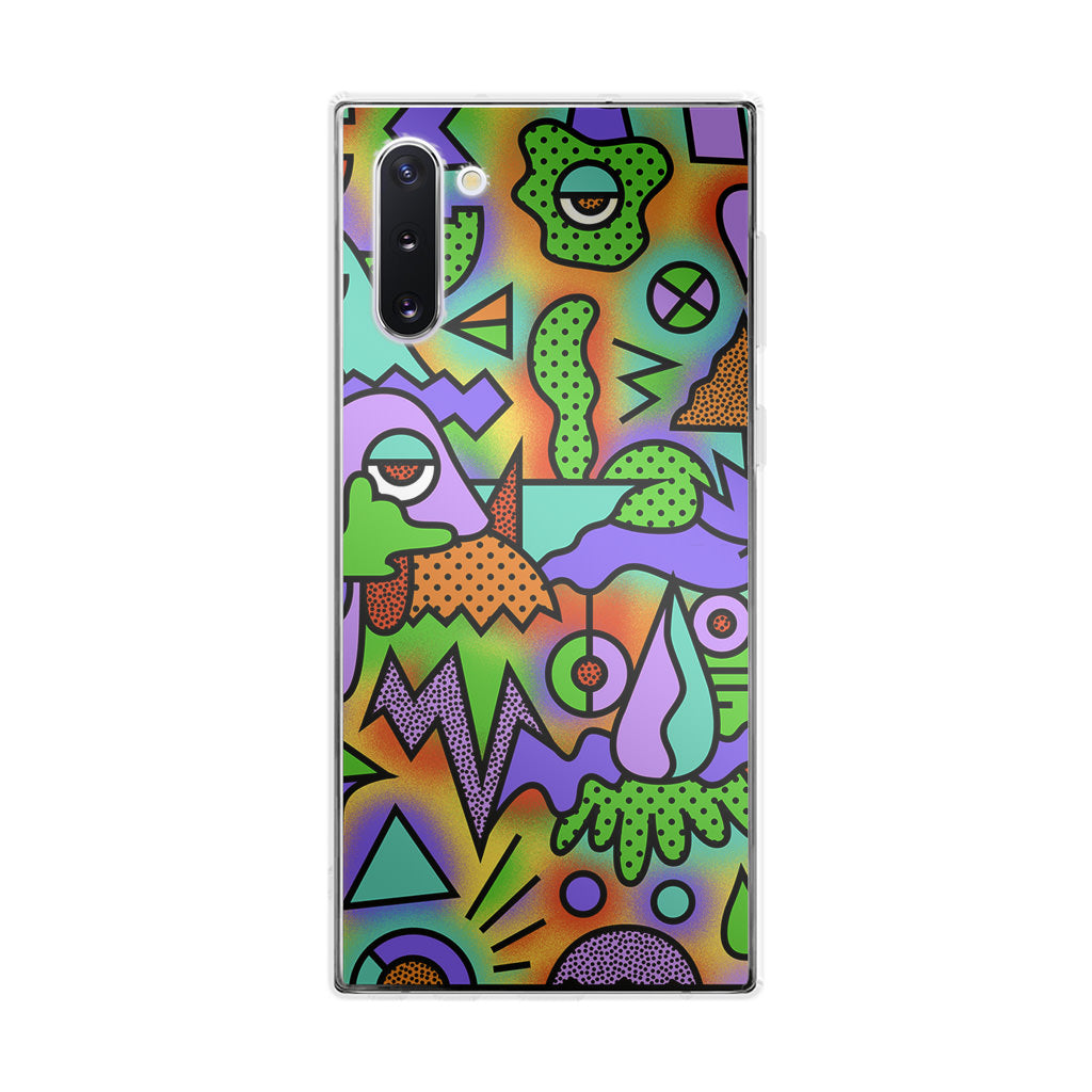 Abstract Colorful Doodle Art Galaxy Note 10 Case