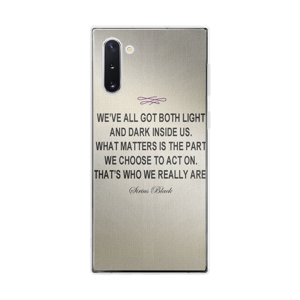 Sirius Black Quote Galaxy Note 10 Case