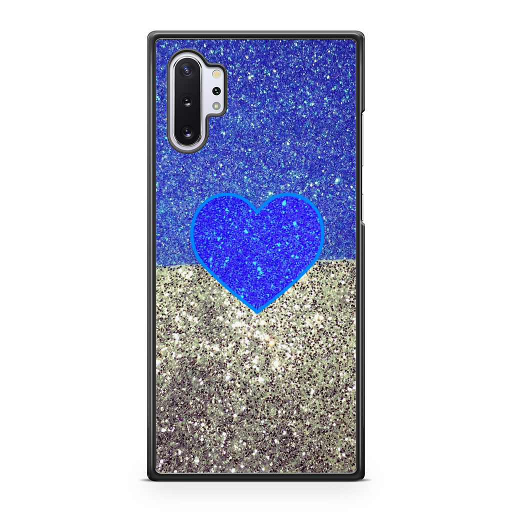 Love Glitter Blue and Grey Galaxy Note 10 Plus Case