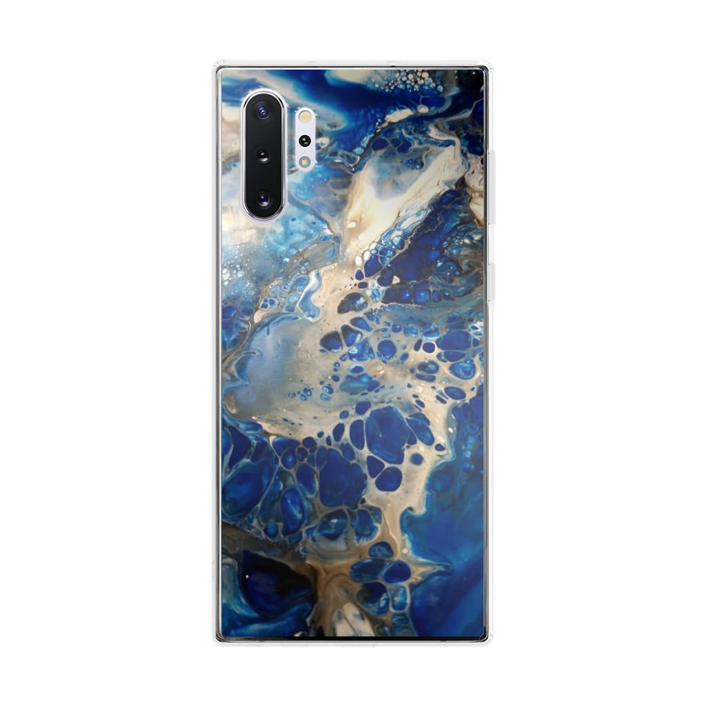 Abstract Golden Blue Paint Art Galaxy Note 10 Plus Case