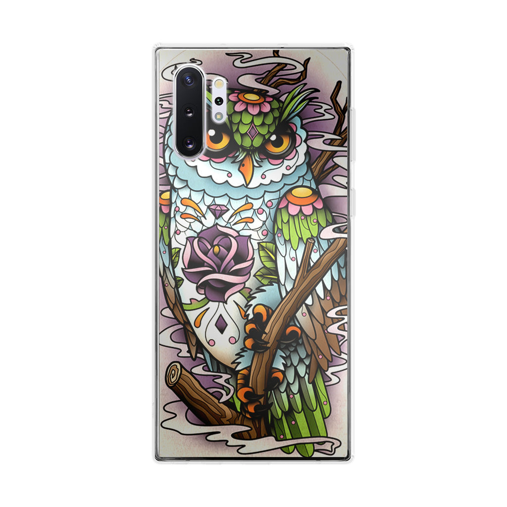 Sugar Skull Owl Tattoo Galaxy Note 10 Plus Case