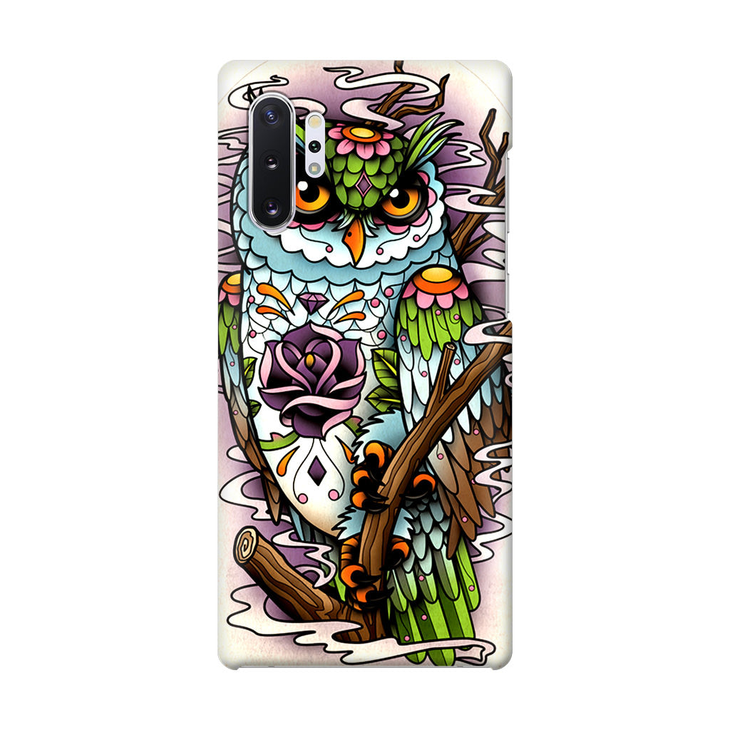 Sugar Skull Owl Tattoo Galaxy Note 10 Plus Case