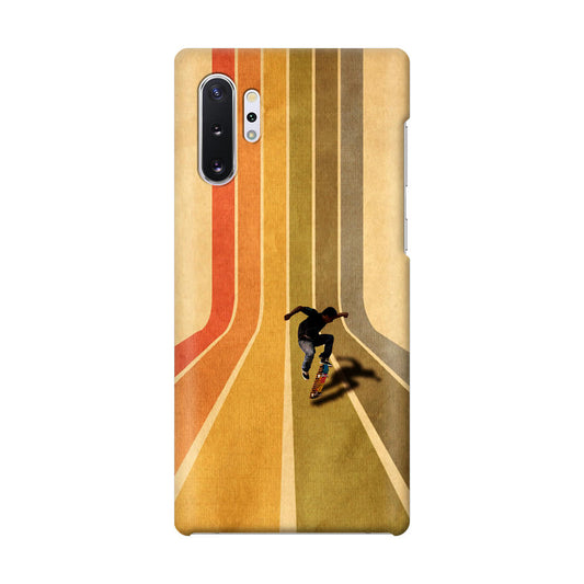 Vintage Skateboard On Colorful Stipe Runway Galaxy Note 10 Plus Case