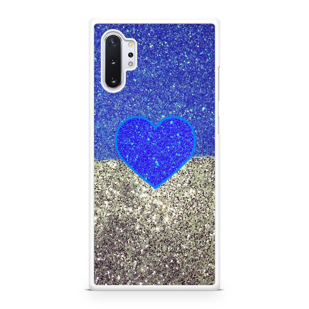 Love Glitter Blue and Grey Galaxy Note 10 Plus Case