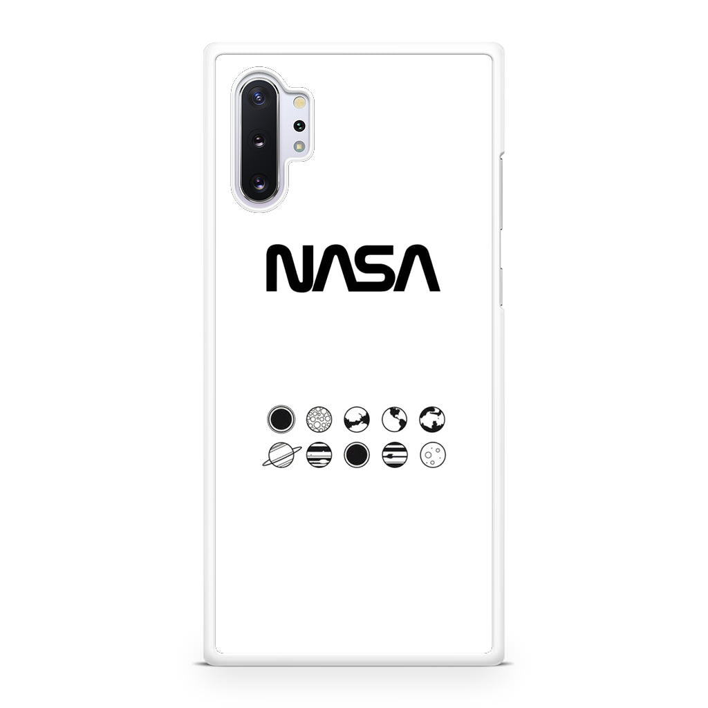NASA Minimalist White Galaxy Note 10 Plus Case