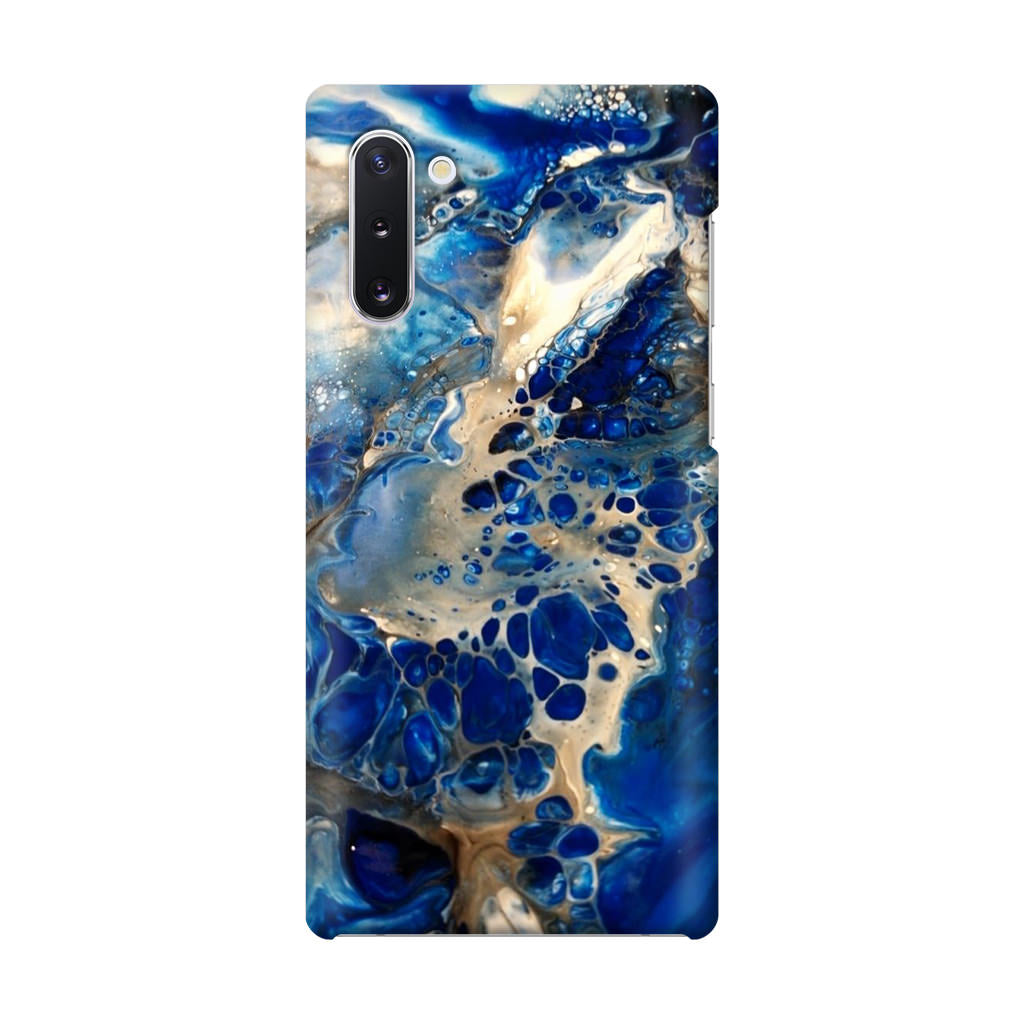 Abstract Golden Blue Paint Art Galaxy Note 10 Case