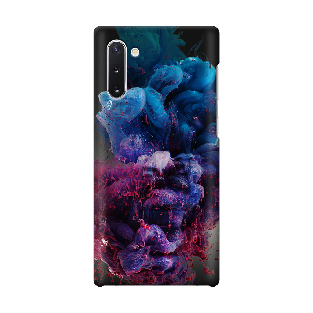 Colorful Dust Art on Black Galaxy Note 10 Case