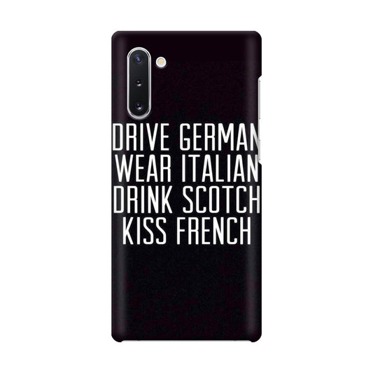 Drive German Wear Italian Drink Scotch Kiss French Galaxy Note 10 Case