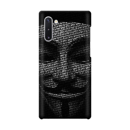 Guy Fawkes Mask Anonymous Galaxy Note 10 Case