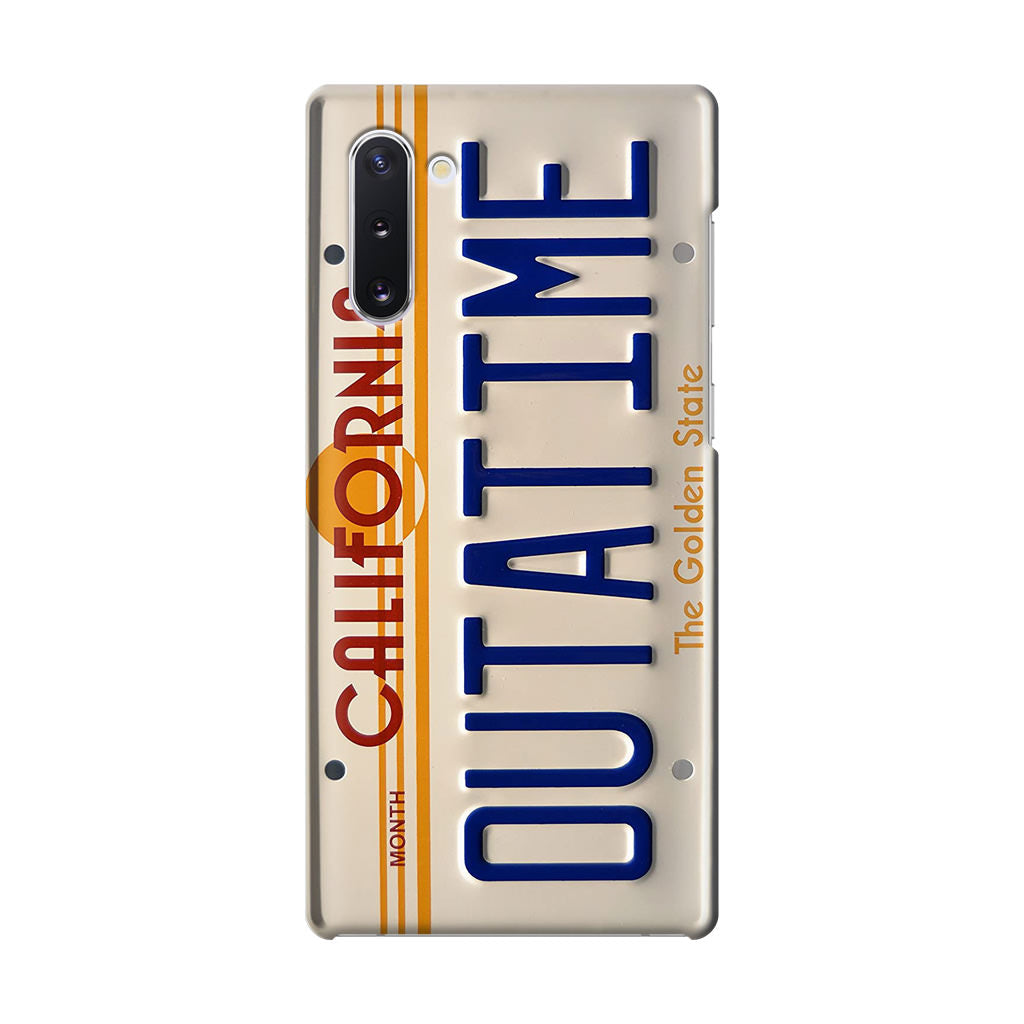 Back to the Future License Plate Outatime Galaxy Note 10 Case