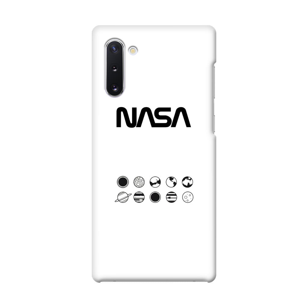 NASA Minimalist White Galaxy Note 10 Case