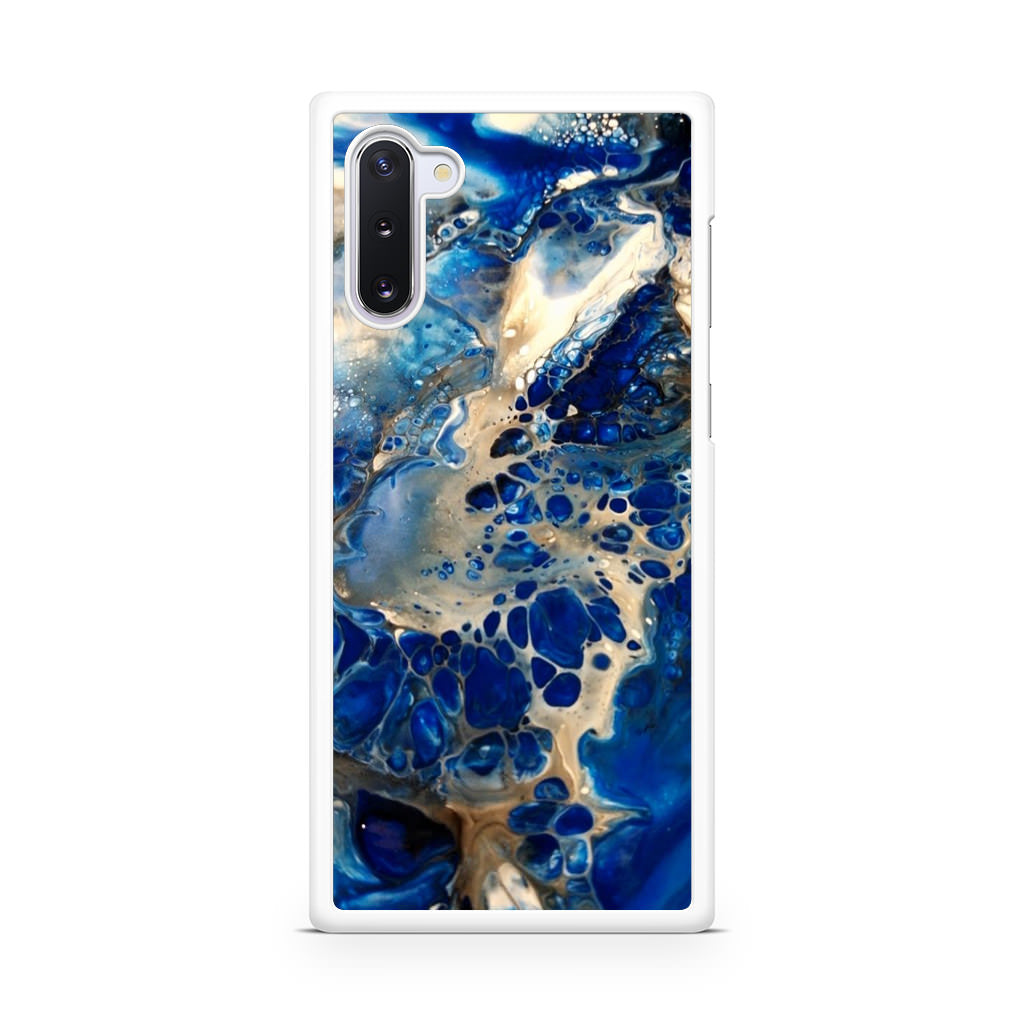 Abstract Golden Blue Paint Art Galaxy Note 10 Case